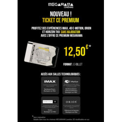 12,50€ séance prémium Megarama Villeneuve la Garenne ticket moins cher