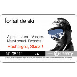 Skipass Carte rechargement Forfait Ski moins chère à 5,00€