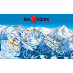 Plan piste station 2 Alpes -7% sur les forfaits ski avec Accès CE