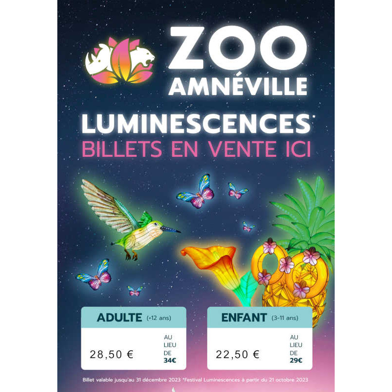 28,50€ Ticket entrée Zoo Amnéville et luminescence moins cher